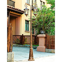 EliteBloom Solar Street Lights Outdoor Lamp Post Light, Waterproof High Pole Light Aisle Villa Landscape Light Anti-Rust Lighting Fixture Park Patio Road Post Lamp (Bronze Height 290cm)