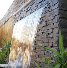 Majestic Water Spouts Nakano 24" Waterfall Spillway for Fountains, Pools, Ponds Silver Metallic