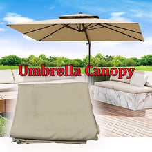 MXJCKSOQ Replacement Canopy for 3x4m Rectangular Patio Umbrella 8 Ribs Outdoor Sunshade UV-Resistant Top Cover Beige Double Top 10' x 13' for Enhanced Shade,Dark Green-Single top 3x4m