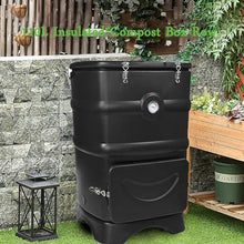 HUTOOLEE Garden Compost Bin, 110L Outdoor Composting Container with Thermometer, Continuous Fattening in 6-8 Weeks, for Fertilization of Vegetables, Food Crops