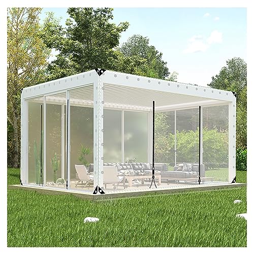 PVC Tarpaulin with Zipper,Clear Waterproof Tarp Curtains with Grommets,Pergola Patio Porch Gazebo Transparent Side Panels,0.5mm Heavy Duty Tarpaulin, for Gazebo, Outdoor ( Size : H3xW10m/H9.8xW32.8ft