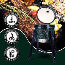 London Sunshine 15" Ceramic Kamado Charcoal BBQ Grill and Smoker, Green