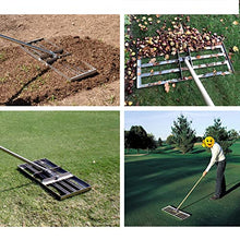 Aikimfuly Tool, Lawn Leveling rake Stainless Steel Lawn Leveling rake Lawn Leveler Tool for Soil Grass Golf Field Garden Backyard Lawn Farm Soil Dirt Sand Top Dressing