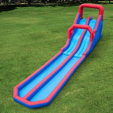 SUNNY & FUN Dual Splash Inflatable Water Racing Slide Park Blue/Red