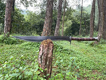 Fwosi Gardening Machetes - 23.5-Inch Kukri Machete Fixed Blade Knife with Leather Sheath - Full Tang Survival Knife, Carbon Steel Blades