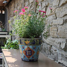FAFACAI Round Classical Outdoor Large Plant Pot Colorful Planter Hand-Painted Ceramic Flower Pot Garden Balcony Decor Landscape Vase Container Pots for Villa Corridor Aisle (22 * 19.5cm)