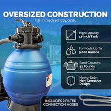 IJOWEEN 12-Inch Above Ground Swimming Pool Sand Filter System for Rx Clear