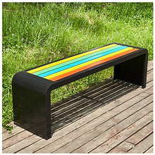 ARMERI Garden Bench for Outdoors, Metal Bench Weatherproof Outdoor Benches, Garden Benche for Garden Patio Porch Park Backyard, Backless Patio Benches,Black 1,100x40x45cm