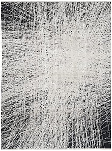 Calvin Klein Balian Area Rug 9' x 12' Modern Abstract Black/Silver