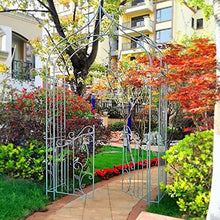 iumLeap Garden Arch 111.8" High X 56.3" Wide, Rose Arbour for Various Climbing Plant, Weather Resistant Pergola Archway Trellis, Outdoor Garden Lawn Backyard Arbor Stand with Gate