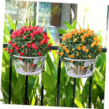 LUUYYI Plant stand2 Pcs Outdoor Hanging Planters Outdoor Plant Stand Garden Plant Basket Outdoor Planters Retro Flower Pot Holder Plant Display Rack Black Planters WHI