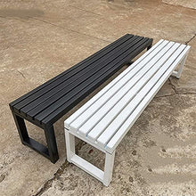 WZYPZFCL Bench Park Bench Outdoor, Terrace Park Garden Bench Bench,Outdoor 2-3 Seat Bench Metal Lounge Chair,Furniture Weather-Resistant Porch Chair (Black Backrest 59") (White (Black Backrest 39")