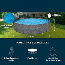 20ft x 52in Round Frame Above Ground Swimming Pool Set with Pump & Ladder