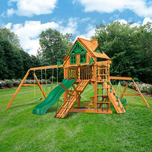 Gorilla Playsets Frontier Treehouse Wooden Swing Set Brown