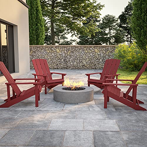 EMMA + OLIVER Red Adirondack Chair, 4-Pack