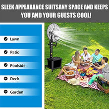 CUTPOIY Oscillating Misting Fan, 3-Speed Pedestal Fan with 11.5 Gallon Tank for Outdoor Barn, Garage, Shop, 71cm/28in