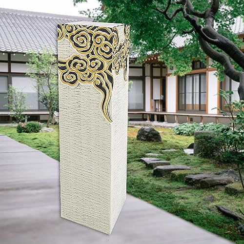 ARCVOX 2.3/2.9/3.6ft Asian Pillar Outdoor Decoration, Flower Pot Columns for Backyard, Faux Stone House Decor Sculpture, Ornament for Landscape Scene Layout (Color : Gold, Size : Size XL)