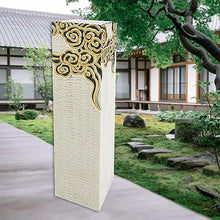 ARCVOX 2.3/2.9/3.6ft Asian Pillar Outdoor Decoration, Flower Pot Columns for Backyard, Faux Stone House Decor Sculpture, Ornament for Landscape Scene Layout (Color : Gold, Size : Size XL)