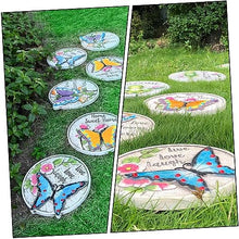 Etlegor Lawn Stepping Stones, Cement Butterfly Decorative Stone Bright Color Memories Pavers Outdoor for Garden/Shopping mall/Villa/Courtyard (Color : 3PCS, Size : 25cm)