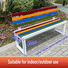Outdoor Park Bench, 120-220CM Colored Iron Lounge Bench, Courtyard Park Gallery Square Weatherproof Bench (Size : 40X45X150CM)