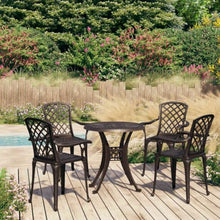 RJPLMFV 5 Piece Cast Aluminum Bistro Set Bronze