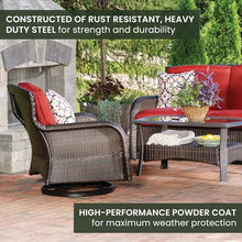 Hanover Strathmere Outdoor 4-Piece Conversation Set Crimson Red