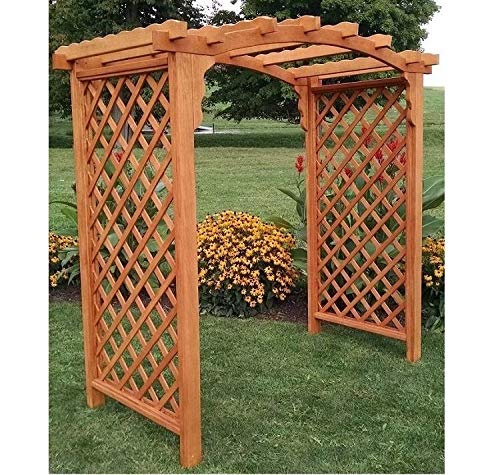 Amish-Made Jamesport Style Pine Arbor - 5' Wide Walkthrough, Unfinished