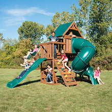 Swing-N-Slide Denali Tower Swing Set with Slides & Climbing Wall Wood