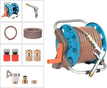 Portable Hose Reel, Garden Hose Reel Cart, Outdoor Handheld or Wall Mounted Hose Reel Storage(50M)