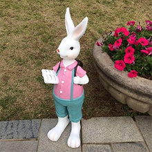 AKSHVA Outdoor Statues for Garden, Front Porch Rabbit Sculpture, Animal Rabbit Fleshy Landscape Resin Decoration Garden Decoration Gardening Simulation Animal Decoration
