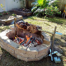 45" Stainless Steel Electric BBQ Rotisserie Grill Kit, Outdoor Large Camping Spit Roaster Stand Height Adjustable W/15W Motor for Roasting Chicken Pig Lamb Party Campfire Barbecue