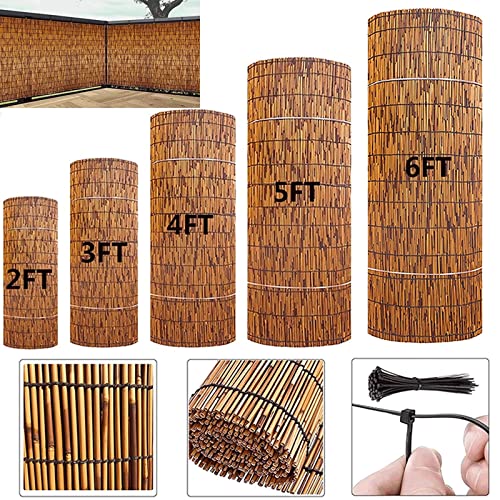 Natural reed Screening,Decorative Fences,Sunshade, Fencing Rolls, Patio Privacy Screen Panels,2 3 4 5 feet High x 16.4 feet Long, Reed Screen for Garden(H1.83xL30m/H6xL98ft)