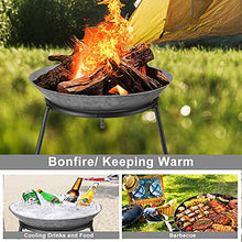 Portable Fire Pits & Bowls, 22in Outdoor Wood Burning Steel BBQ Grill Firepit Bowl, Heating Basin for Patio Backyard Garden Camping Picnic Bonfire