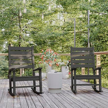 Flash Furniture Manchester Commercial Grade Outdoor Rocking Chair, All-Weather HDPE Indoor/Outdoor Rocker, Set of 2, Gray