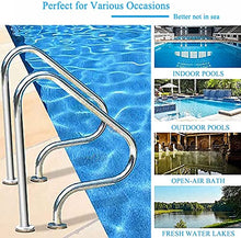 MSHOSAC Swimming Pool Safety Hand Rail Stainless Steel Swimming Pool Handrails, Pool Rail Pool Railing, Swimming Pools Hand Grab Rail with Base - Rust Proof