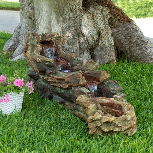 Alpine Corporation 59" Long Indoor/Outdoor River Rapids Fountain with LED Lights