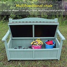 WZYPZFCL Terrace Park Benches Outdoor Storage Bench, Weatherproof Solid Wood Bench, Double Courtyard Bench with Backrest and Armrests, for Storing Gardening Tools/Outdoor Supplies
