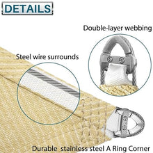 COARBOR Sun Shade Sail 48'x48' Heavy Duty Canopy with Steel Cable Reinforcement Beige