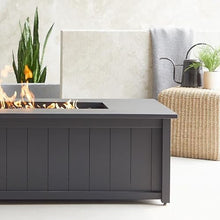 Landon Bay 70 Inch Rectangular Aluminum Propane Fire Pit Table in Black By Lakeview Outdoor Designs