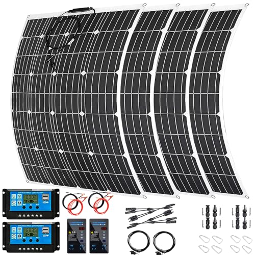 2000W Solar Panel Kit, 4×500 Watt Flexible Solar Power Panel Photovoltaic