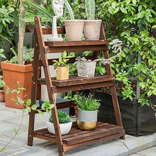 MIIKHI Wood Plant Stand Trellis Indoor Outdoor 3 Tiers Flower Stand Corner Stepped Planter Shelf Rack Flowerpot Holder for Plant Display Rack in Balcony Entr