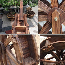 Garden Water Feature Cascading Ornament Fountain fir Wood Waterfall Decoration Freestanding Water Feature Waterwheel Feng Shui Wheels Fountain for Indoor Outdoor Patio Lawn Pond Terrace Balcony (Size