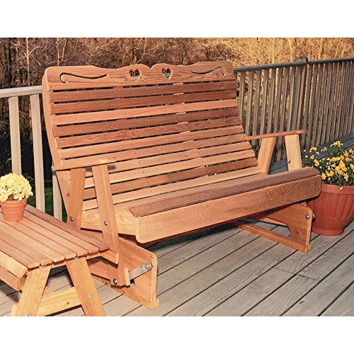 Creekwine Design Cedar Royal Country Hearts Rocking Glider 5" Red