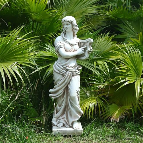 GENUINQ 46'' H Greek Muse Euterpe Nymph Statue Garden Decor