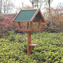 WXLYJXUE Birdfeeder Outdoor Wooden Bird Feeder Pole Hanger for Outside with Roof and Feeder Tray Easy to Assemble for Garden Yard Decoration