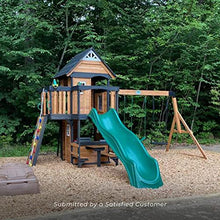 Backyard Discovery Canyon Creek Cedar Swing Set with Green Slide