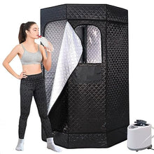 guoyjmm Upgraded Sauna, Portable Sauna Box, Portable Steam Sauna Tent Full Size, Steam Sauna with 2.6L 1000W Steamer, Remote Control, Folding Chair, Home Sauna Tent for Gym Yoga, Pilates, Hot Tub
