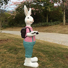 AKSHVA Outdoor Statues for Garden, Front Porch Rabbit Sculpture, Animal Rabbit Fleshy Landscape Resin Decoration Garden Decoration Gardening Simulation Animal Decoration