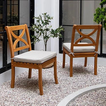 Cambridge Casual Haley 7 Piece Teak Outdoor Dining Set with Extendable Dining Table, Includes 6 Armless Dining Chairs with Seatpad and Extendable Dining Table with Umbrella Hole