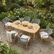 OTSUN 5 Piece Outdoor Dining Set, Aluminum Patio Furniture Outdoor Table and Chairs Set Front Porch Furniture Sectional Sofa for Gardens Patios Terraces and Backyards (7 PCE Outdoor Dining Set)